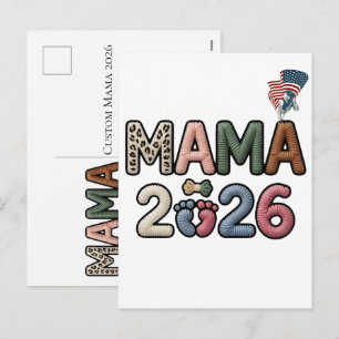 Cartão Postal De Festividades Mama Personalizado 2026 Pés de Bebê Falso Lembranç