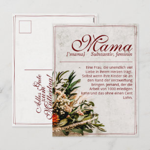 Cartão Postal De Festividades Mama - simplesmente insubstituível - Buquê