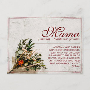 Cartão Postal De Festividades Mama - simplesmente insubstituível - Buquê