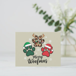 Cartão Postal De Festividades Mamãe Cachorro Natal Feliz Woofmas Amante de Cacho