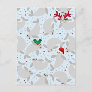 Cartão Postal De Festividades manateado de Natal