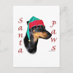 Cartão Postal De Festividades Manchester Terrier Papais noeis Paws