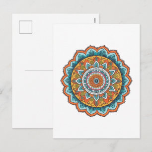 Cartão Postal De Festividades mandala de várias cores