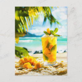 Cartão Postal De Festividades Mango Mint Cocktail - Vibes Tropicais