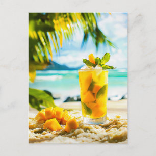 Cartão Postal De Festividades Mango Mint Cocktail - Vibes Tropicais