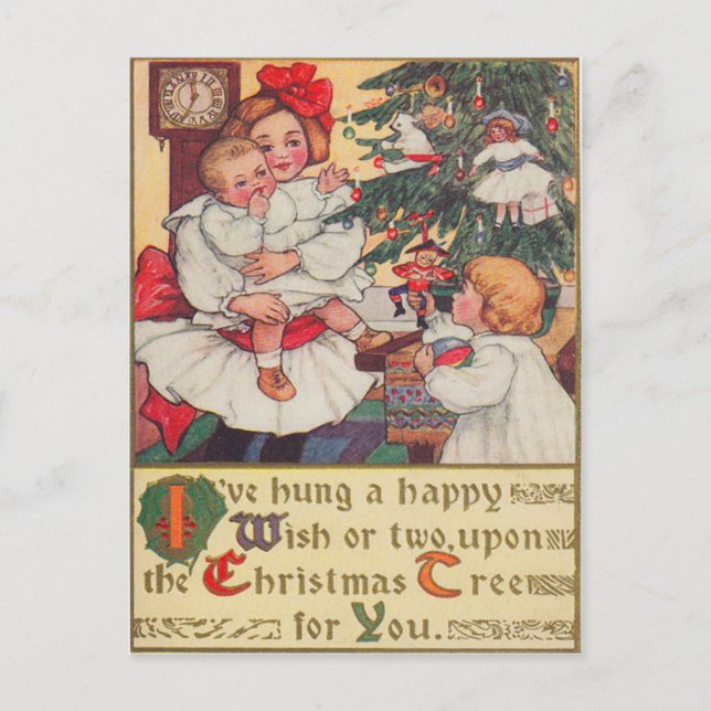 Cartão Postal De Festividades Manhã de Natal (Frente)