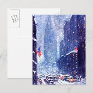 Cartão Postal De Festividades Manhattan Winter Scene.Fine Art Christmas