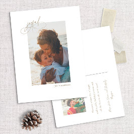 Cartão Postal De Festividades Mantendo o Cartão com fotos de férias minimalista 
