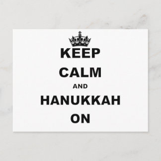 CARTÃO POSTAL DE FESTIVIDADES MANTENHA CALM E HANUKKAH LIGADOS