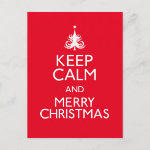 Cartão Postal De Festividades Mantenha calma e feliz Natal