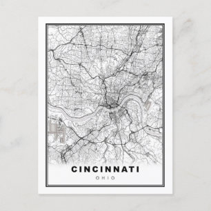 Cartão Postal De Festividades Mapa Cincinnati