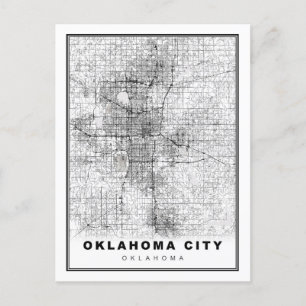 Cartão Postal De Festividades Mapa da Cidade de Oklahoma