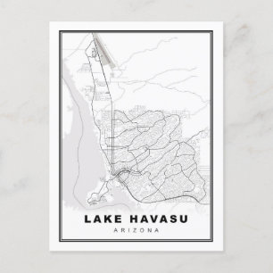 Cartão Postal De Festividades Mapa da Cidade do Lago Havasu