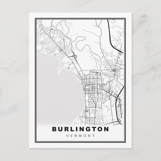 Cartão Postal De Festividades Mapa de Burlington (Frente)