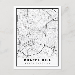 Cartão Postal De Festividades Mapa de Chapel Hill