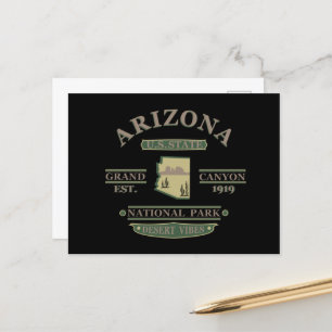 Cartão Postal De Festividades mapa de estado de arizona