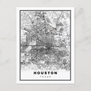 Cartão Postal De Festividades Mapa de Houston
