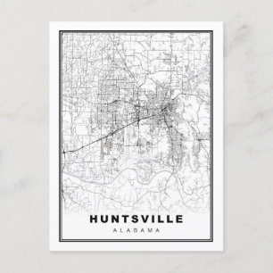 Cartão Postal De Festividades Mapa de Huntsville