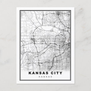 Cartão Postal De Festividades Mapa de Kansas City