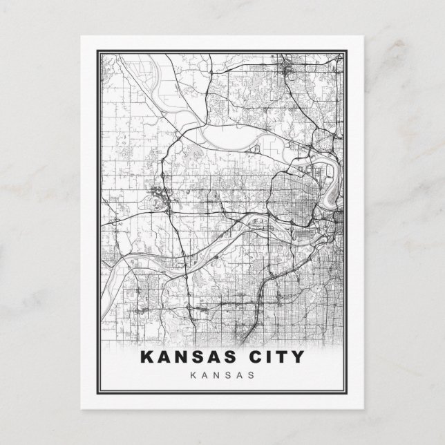 Cartão Postal De Festividades Mapa de Kansas City (Frente)