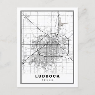 Cartão Postal De Festividades Mapa de Lubbock