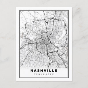 Cartão Postal De Festividades Mapa de Nashville