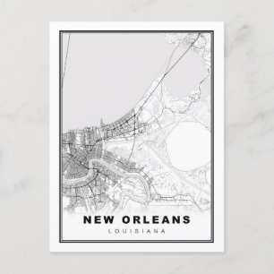 Cartão Postal De Festividades Mapa de Nova Orleans