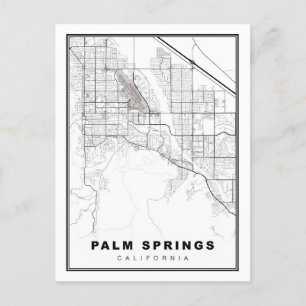 Cartão Postal De Festividades Mapa de Palm Springs