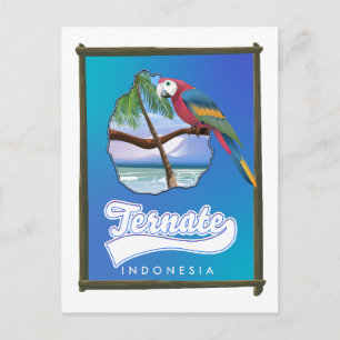 Cartão Postal De Festividades Mapa de viagem da Ilha Nias Indonésia 