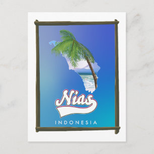 Cartão Postal De Festividades Mapa de viagem da Ilha Sumba Indonésia