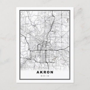 Cartão Postal De Festividades Mapa do Akron