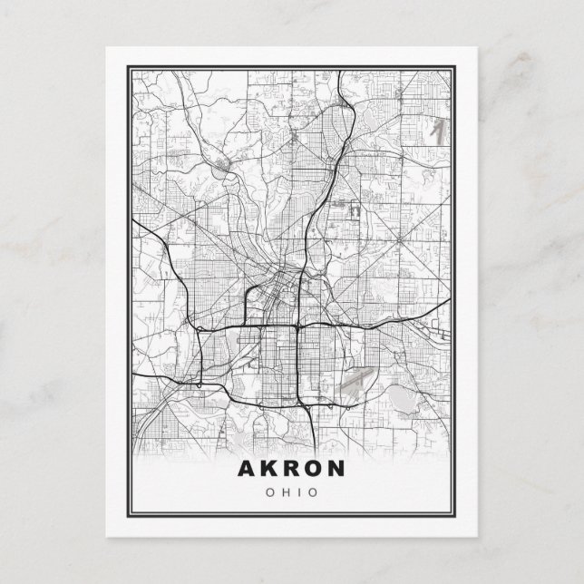 Cartão Postal De Festividades Mapa do Akron (Frente)