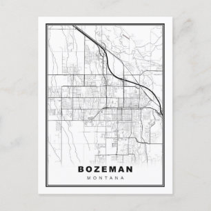 Cartão Postal De Festividades Mapa do Bozeman