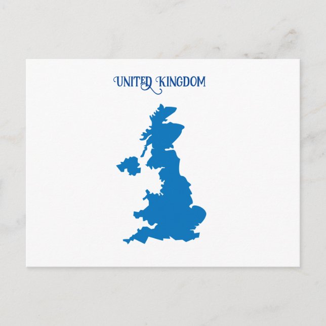 Cartão Postal De Festividades Mapa do Reino Unido (Frente)