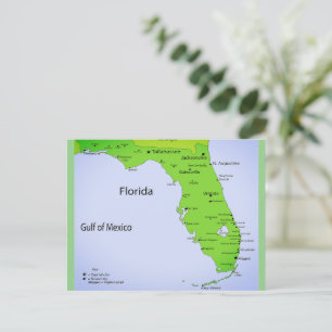 Cartão Postal De Festividades Mapa dos EUA na Flórida