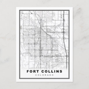 Cartão Postal De Festividades Mapa Fort Collins
