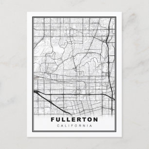 Cartão Postal De Festividades Mapa Fullerton