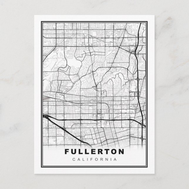 Cartão Postal De Festividades Mapa Fullerton (Frente)