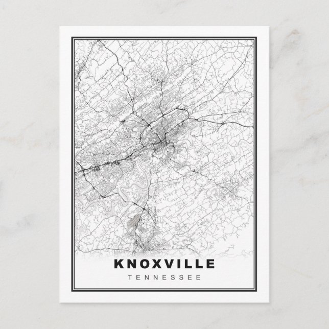 Cartão Postal De Festividades Mapa Knoxville (Frente)
