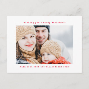Cartão Postal De Festividades Máquina de Escrever Retro Minimalista Natal com Du