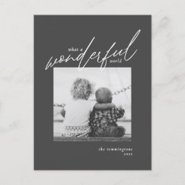 Cartão Postal De Festividades Maravilhoso Mundo Simples Foto Natal Preto