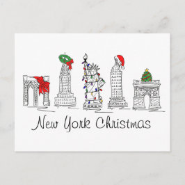 Cartão Postal De Festividades Marcas de Férias NYC Natal Nova Iorque