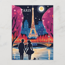Cartão Postal De Festividades Marco da Torre Eiffel em Paris