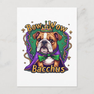 Cartão Postal De Festividades Mardi Gras Arco Wow Bacchus Buldog