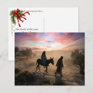 Cartão Postal De Festividades Maria e José Viajam para Belém
