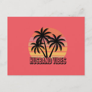 Cartão Postal De Festividades Marido Vibes do Pôr do Sol Tropical Retro