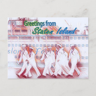 Cartão Postal De Festividades Marinheiro de Staten Island