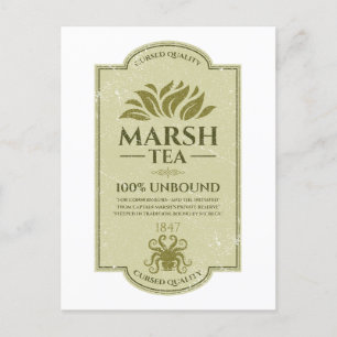 Cartão Postal De Festividades Marsh Tea - Feito à mão no porto de Innsmouth