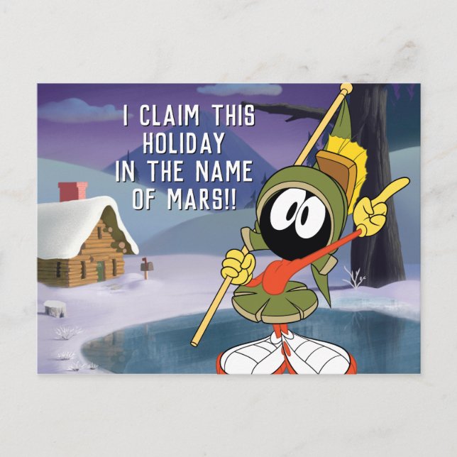 Cartão Postal De Festividades MARVIN MARTIAN™ Winter Cabine (Frente)