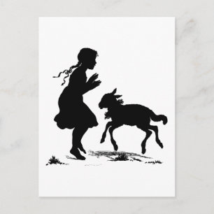Cartão Postal De Festividades Mary tinha uma pequena Páscoa de carneiro